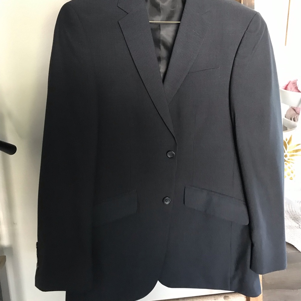 Black Kenneth Cole Reaction Suit pinstripe